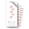 ohora Semi Cured Gel Nail Strips (N Clean Girl) - Pink, Jelly, Works with Any UV/LED Lamps, Salon-Quality, Long Lasting, Easy to Apply & Remove - Includes 2 Prep Pads, Nail File & Wooden Stick