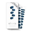 ohora Semi Cured Gel Nail Strips (N Cream Indigo) - Blue, Solid, Works with Any UV/LED Lamps, Salon-Quality, Long Lasting, Easy to Apply &amp; Remove - Includes 2 Prep Pads, Nail File &amp; Wooden Stick