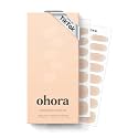 ohora Semi Cured Gel Nail Strips (N Bare Milk Tea) - Works with Any Lamps, Salon-Quality, Long Lasting, Easy to Apply &amp; Remove - Includes 2 Prep Pads, Nail File &amp; Wooden Stick