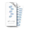 ohora Semi Cured Gel Nail Strips (N Cream Sky) - Blue, Solid, Works with Any UV/LED Lamps, Salon-Quality, Long Lasting, Easy to Apply &amp; Remove - Includes 2 Prep Pads, Nail File &amp; Wooden Stick