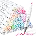 Ohuhu Alcohol Markers 48 Pastel Colors Brush