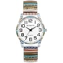 OIDEA Women Large Face Stretch Band Quartz Watch