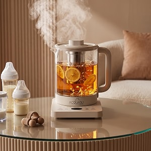 smart electric kettle glass 15l  800w with 10 preset modes amp live temperature display  smart  inner steel plate  infuser 
