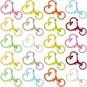 OIIKI 20pcs Heart Shape Keychain Clip, Colorful Carabiner Spring Snap Hook
