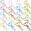 OIIKI 20PCS Heart Shape Keychain Clip, Colorful Cute Lobster Clasp, Style2