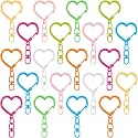 OIIKI 20PCS Heart Shape Keychain Clip, Colorful Cute Lobster Clasp, Style 3