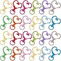 OIIKI 24PCS Heart Swivel Clasps, Heart Keychain Clips for Crafts, Colorful