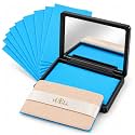 Oil Absorbing Sheets for Face, Non-Drying Feel, Mirror Compact & Puff
