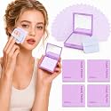 Oil Blotting Sheets for Face, 500 Pcs Blotting Papers for face with Mirror, Puff and Refill Pack, Rapidly absorb excess oils Makeup Friendly for Women with Oily Skin Light Purple Lavender Scent