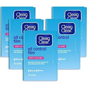 oil control film blotting paper clean amp clear oil-absorbing sheets 60 sheets pack of 5