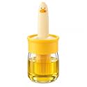 Oil Dispenser Bottle with Silicone Basting Brush - 200 ml Duck Style Oil Jar for Cooking, BBQ, Baking and Air Fryer | BPA Free, Heat Resistant up to 230 C