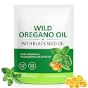 Oil of Oregano Softgels 6000mg, 120 Count | 2 in 1 Formulated with Black Seed Oil 200mg, Oregano Oil Capsules, High Carvacrol & Thymoquinone for Immune Support | Non-GMO, Gluten-Free