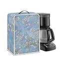 Oil Painting Style Coffee Maker Covers With Top Handle Folding Coffee Machine Dust Covers For Blender Mixer Juice Machine Keep Office Home Kitchen Clean Almond Blossoming Blue