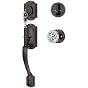 Oil Rubbed Bronze Front Door Lock Set with Glass Door Knob