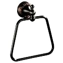 Oil Rubble Bronze Brass Bath Trapezoidal Towel Ring Towel Holder, Wall Mounted Black Bathroom Hardware Accessories, Pattern Carving Design