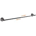 Oil Rubble Bronze Brass Single Towel Bar, Adjustable 15.5 to 27.5 Inch Bath Towel Bar Rack for Bathroom Towel Holder, Wall Mounted Black Bathroom Hardware Accessories,Pattern Carving Design