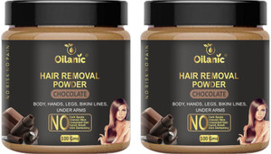 oilanic chocolate hair removal powder combo pack of 2 jar 100gms 200gms wax