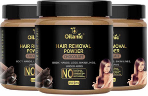 oilanic chocolate hair removal powder combo pack of 3 jar 150gms 450gms wax