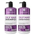 Oily Hair Shampoo and Conditioner Set - Sulfate Free, Zero Paraben Content - Scalp Care Treatment for Greasy Hair - Salon Grade for Women and Men - 16 Fl Oz (Set of 2)