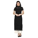 Ojjasvi Women Black Lace Straight Kurta