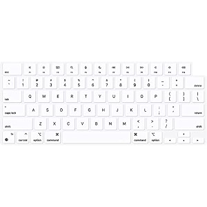 ojos keyboard cover skin compatible with 2023-2021 macbook pro 14 16 inch m3 m2 promax a2918 a2992 a2991 a2779 a2780 2023 macbook air 15 inch m2 a2941 keyboard protector white