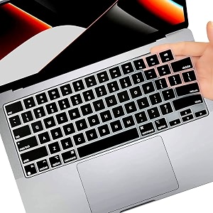 ojos keyboard cover skin compatible with 2025-2021 macbook pro 14 16 inch m4 m3 m2 m1 promax macbook air 1534 13634 m4 m3 m2 chip a3241 a3114 a2941 a3240 a3113 a2681 keyboard protector black