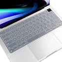OJOS Keyboard Cover Skin Compatible with 2023-2021 MacBook Pro 14 16 inch M3 M2 Pro/Max A2918 A2992 A2991 A2779 A2780, 2023 MacBook Air 15 inch M2 A2941 Keyboard Protector, Silicon Clear