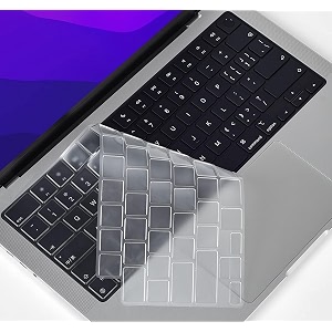 ojos premium keyboard protector ultra thin compatible with macbook pro 14 inch case 2023 2022 2021 release m3 a2918 a2992 m2 m1 a2779 a2442 touch id tpu cover skin clear