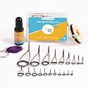 OJYDOIIIY Fishing Rod Eyelet Repair Kit Complete, Emergency Quick-Fix Fishing Pole Eyes Replacement Kit with Stainless Steel Guides for Spinning/Casting Rod