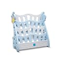 OK PLAY Animal Theme Bookshelf for Kids | 4-Tier Display Rack | Storage | Organizing | Kids Bookcase | Easy Assembly | Compact | Portable | Medium | 45x75x83 cm | 2-6 Years | Blue & Grey
