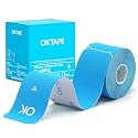 OK TAPE Kinesiology Tape 10 inches Precut, 20 Strips, Cotton Elastic Athletic Tape Latex Free, 2in x 16ft, Light Blue