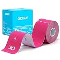OK TAPE Kinesiology Tape 10 inches Precut, 20 Strips, Cotton Elastic Athletic Tape Latex Free, 2in x 16ft, Pink