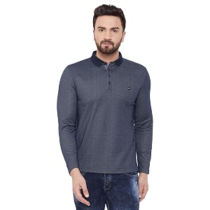 OKANE Mens Poly Cotton Solid Navy Long