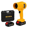 OKASTA 48V Cordless Air Blower with 2 Li-Ion Batteries, High-Power Handheld Electric Blower with Hard Carry Case, Focused Airflow, Portable Blower for Car, Home, Computer & Dust Cleaning