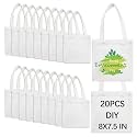 OKBA 8X7.5 Inch Sublimation mini tote bags,Blank Canvas Tote Bags Reusable Grocery Bags, small bags for kids DIY