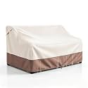 Okcool Heavy Duty Patio Sofa Cover, 100% Waterproof 3-Seater Outdoor Sofa Cover Fits up to 76W x 32.5D x 33H Inches, Lawn Patio Furniture Covers,Beige &amp; Brown