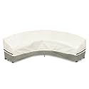 Okcool Outdoor Sectional Cover,Curved Patio Furniture Covers for 4-6 Seater Outdoor Furniture Couch,158"(Back Arc Length) x 104"(Front Arc Length),White&amp;Grayish Green