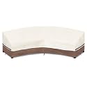 Okcool Outdoor Sectional Cover,Curved Patio Furniture Covers for 3-4 Seater Outdoor Furniture Couch,120"(Back Arc Length) x 82"(Front Arc Length),Beige &amp; Brown