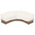 Okcool Outdoor Sectional Cover,Curved Patio Furniture Covers for 5-7 Seater Outdoor Furniture Couch,190"(Back Arc Length) / 126"(Front Arc Length) x 32"(Deep),Beige & Brown