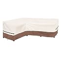 Okcool Outdoor Sectional Cover,L-Shaped Patio Furniture Covers for 4-Seater Outdoor Sectional Furniture Couch 58”W (Left Side) x 85”W (Back Length),Beige &amp; Brown