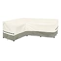 Okcool Outdoor Sectional Cover,L-Shaped Patio Furniture Covers for 4-Seater Outdoor Sectional Furniture Couch 58”W (Left Side) x 85”W (Back Length),White&amp;Grayish Green