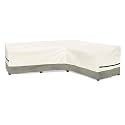 Okcool Outdoor Sectional Cover,L-Shaped Patio Furniture Covers for 6-Seater Outdoor Sectional Furniture Couch 110"(85''L) x 32''D x 31''H, White&amp;Grayish Green