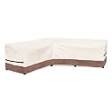 Okcool Outdoor Sectional Cover,L-Shaped Patio Furniture Covers for 6-Seater Outdoor Sectional Furniture Couch 85"(110''L) x 32''D x 31''H, Beige &amp; Brown