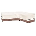 Okcool Outdoor Sectional Cover,L-Shaped Patio Furniture Covers for 6-Seater Outdoor Sectional Furniture Couch 110"(85''L) x 32''D x 31''H, Beige & Brown