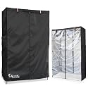 okcool Waterproof Shelf Cover,600D Heavy Duty Wire Shelving Unit Cover,Shelf Display Rack Protector Cover with Zipper,One Side See Through Panel.(Black,Fits 36" Wx18 Dx72 H Shelves)