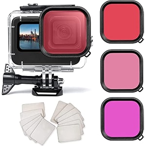 okfun 60m196ft waterproof case for gopro hero 1211109 black underwater dive housing with bracket accessories and 3 pack filters