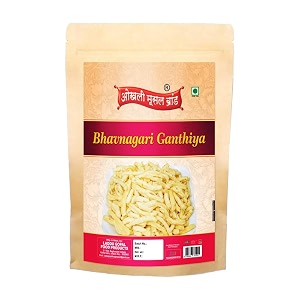 okhli musal brand ancient gurjarabhumi bhavnagar gathiya namkeen snack made in healthy groundnut oilteatime non-spicy ganthiya namkeen nashtaall age groups favourite savoury snack-350g1pack
