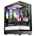 Okinos Aqua UNO Micro ATX Case, No Radiator Support, Max GPU Length 309mm, Quick-Release Panoramic Tempered Glass, 3x120mm ARGB Fan Pre-Installed, Type-C 5Gbps, Two-Tone Limited Edition (Black&amp;White)