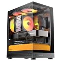 Okinos Aqua UNO Micro ATX Case, No Radiator Support, Max GPU Length 309mm, Quick-Release Panoramic Tempered Glass, 3x120mm ARGB Fan Pre-Installed, Type-C 5Gbps, Two-Tone Limited Edition (Black&Yellow)