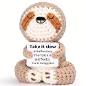 OkiyiD Meditation Gifts for Women Girls- Mini Sloth Yoga Crochet Emotional Support Relaxation Gifts for Women,Mindfulness Calm Your Mind for Stress & Anxiety Relief Wellness Gift for Women Friends